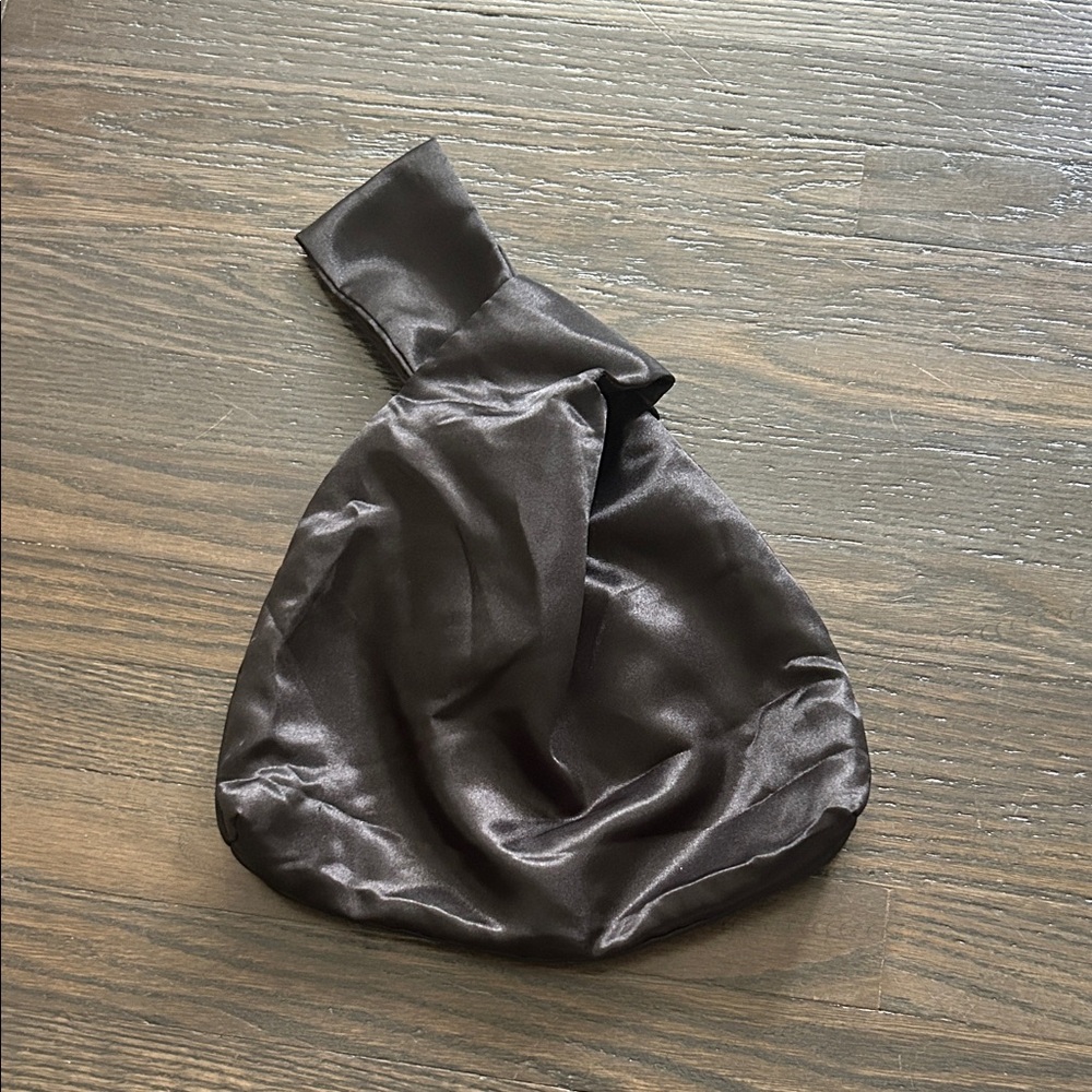 Elegant Black Satin Handbag